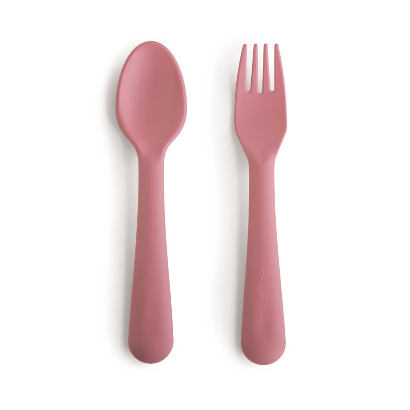 Sztućce do nauki samodzielnego jedzenia Dusty Rose Mushie