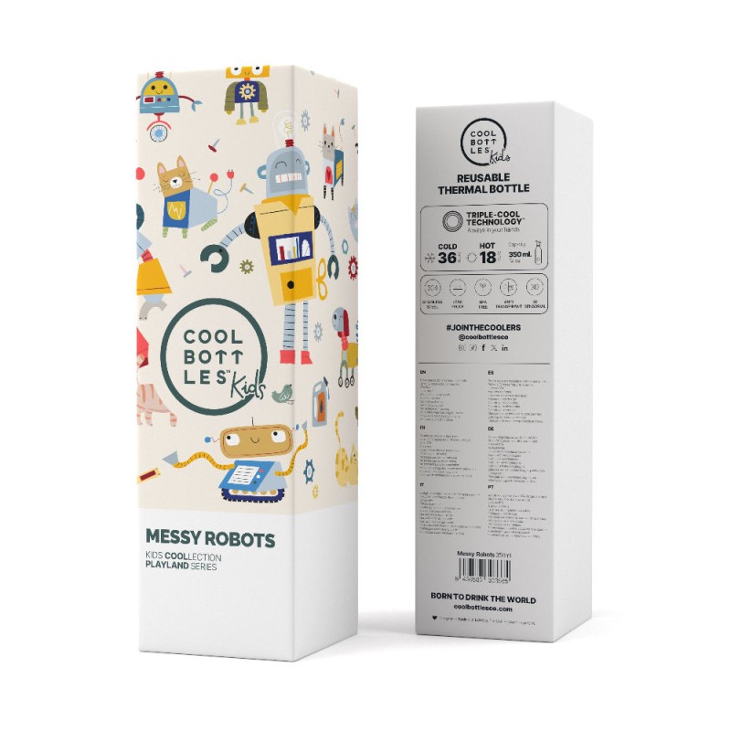 Butelka termiczna Kids 350 ml Messy Robots Cool Bottles