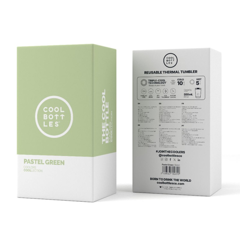 Kubek termiczny 550 ml Pastel Green Cool Bottles
