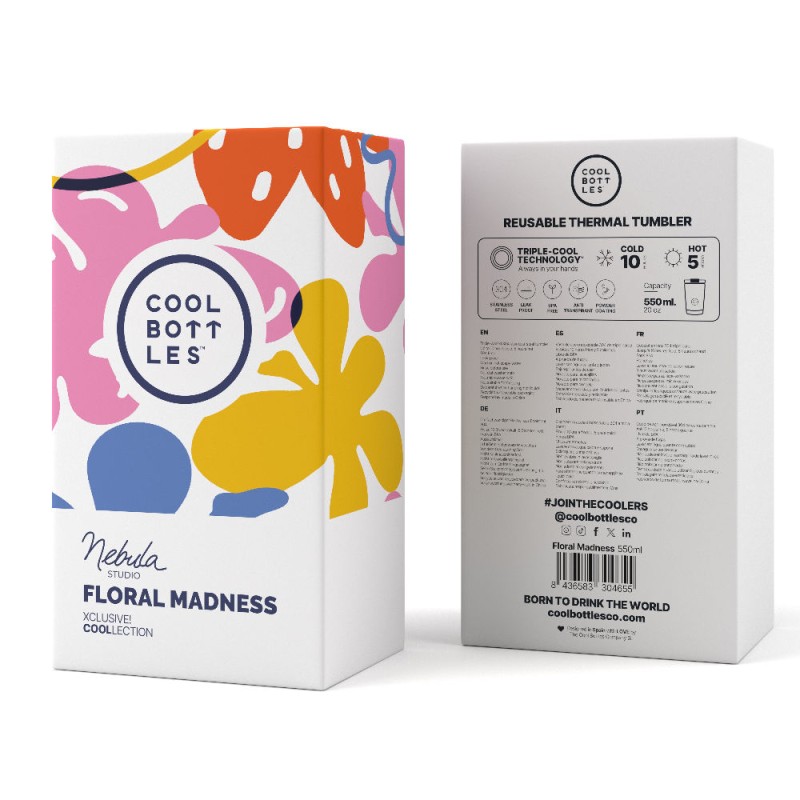 Kubek termiczny 550 ml Xclusive! Nébula – Floral Madness Cool Bottles
