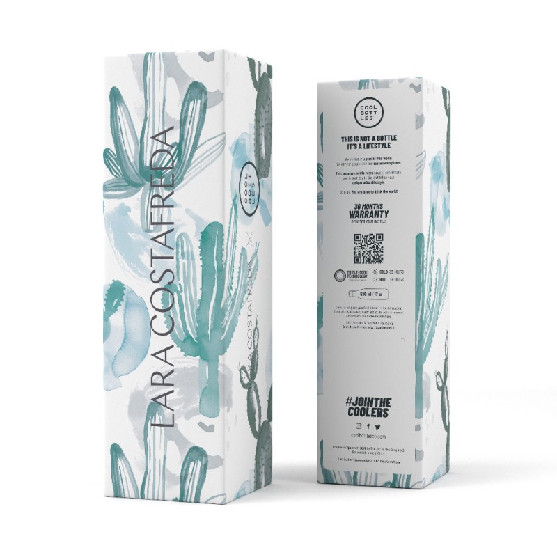 Butelka termiczna Xclusive! 500 ml Lara Costafreda – Watercolor Cactus Cool Bottles