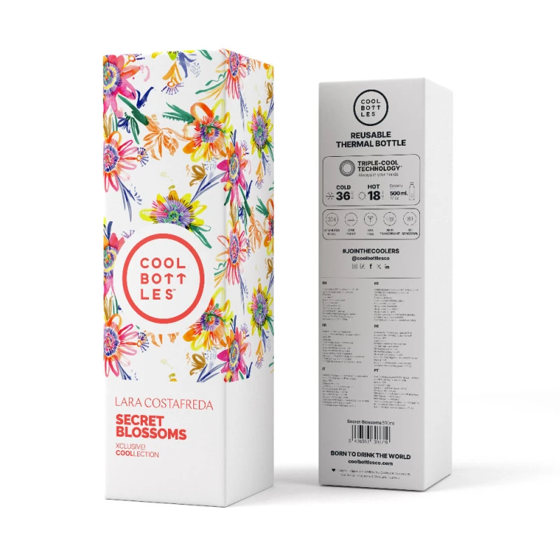 Butelka termiczna Xclusive! 500 ml Lara Costafreda – Secret Blossoms Cool Bottles