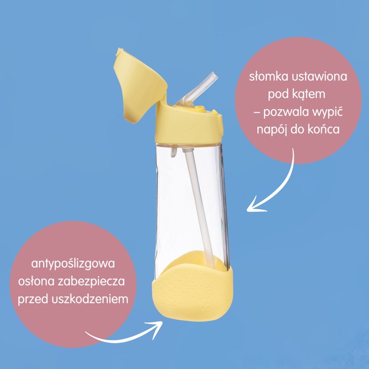 Butelka na wodę tritanowa ze słomką 600 ml Lemon Twist b.box
