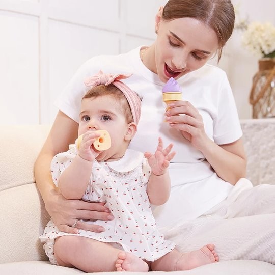 Gryzak Chłodzący Lód Peach Pink Smily Mia