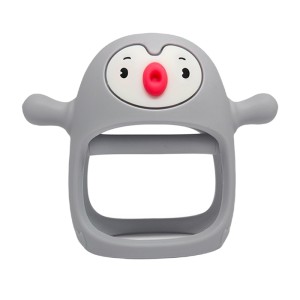 Gryzak Silikonowy Pingwin Buddy Light Grey Smily Mia