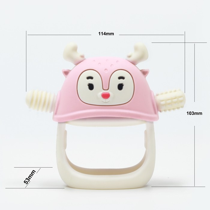 Gryzak dla Niemowlaka Renifer Light Pink Smily Mia