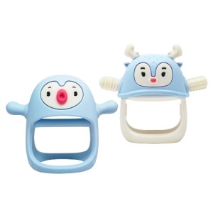 Gryzaki dla Niemowląt Pingwin i Renifer Light Blue Smily Mia