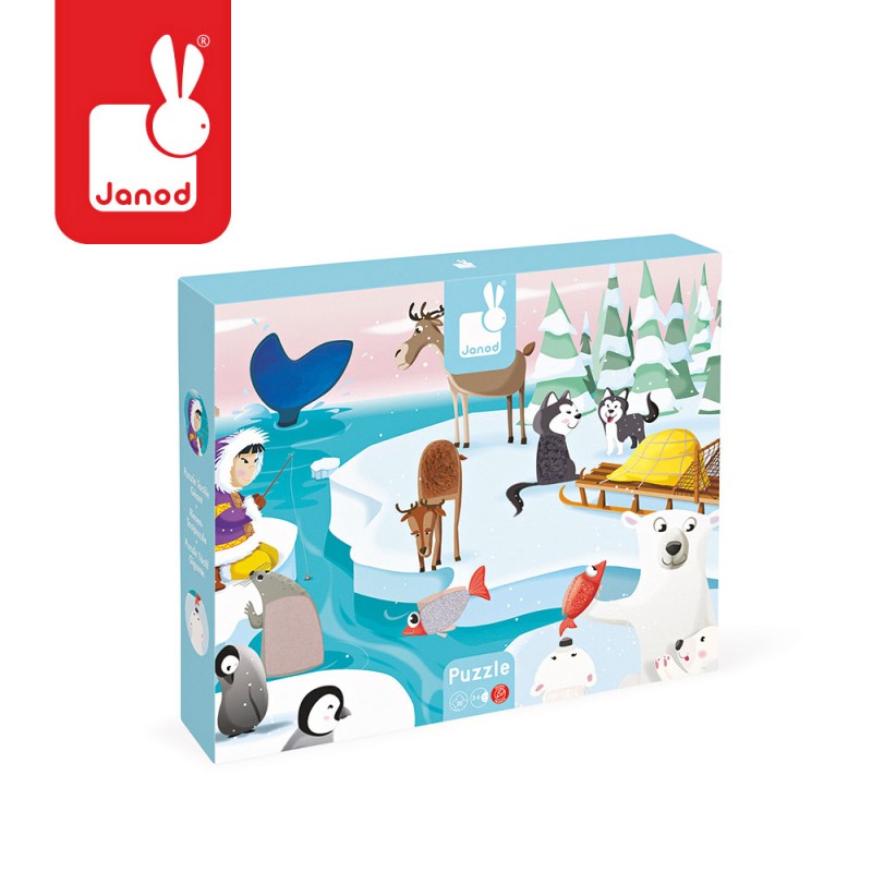 Puzzle sensoryczne 20 elementów Lodowa kraina Janod
