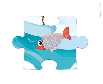 Puzzle sensoryczne 20 elementów Lodowa kraina Janod