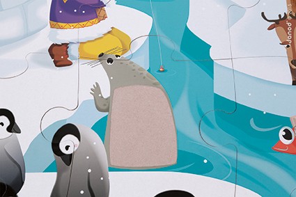 Puzzle sensoryczne 20 elementów Lodowa kraina Janod