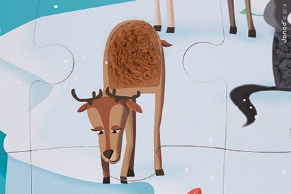 Puzzle sensoryczne 20 elementów Lodowa kraina Janod
