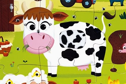 Puzzle sensoryczne 20 elementów Farma Janod