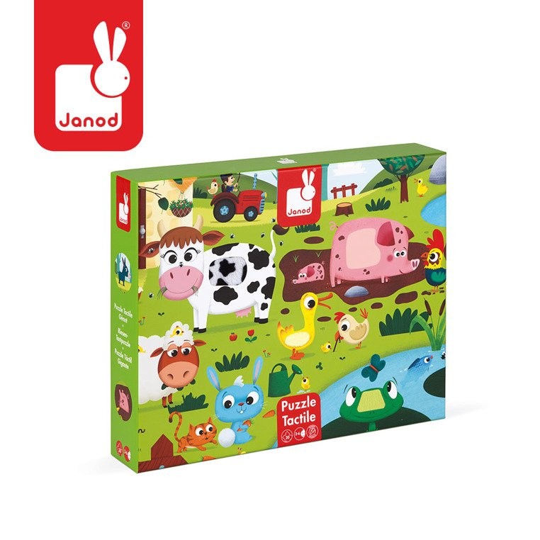 Puzzle sensoryczne 20 elementów Farma Janod