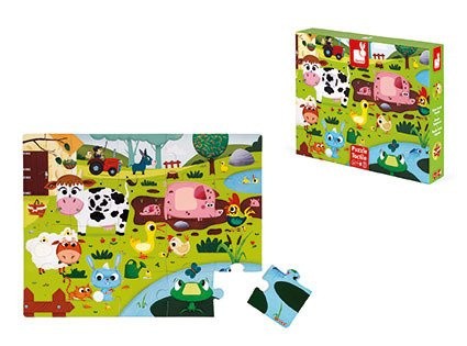 Puzzle sensoryczne 20 elementów Farma Janod