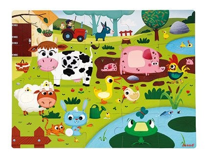 Puzzle sensoryczne 20 elementów Farma Janod
