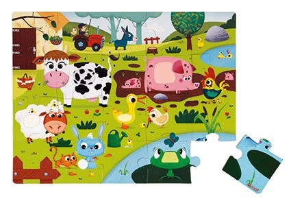 Puzzle sensoryczne 20 elementów Farma Janod