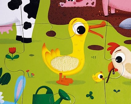 Puzzle sensoryczne 20 elementów Farma Janod