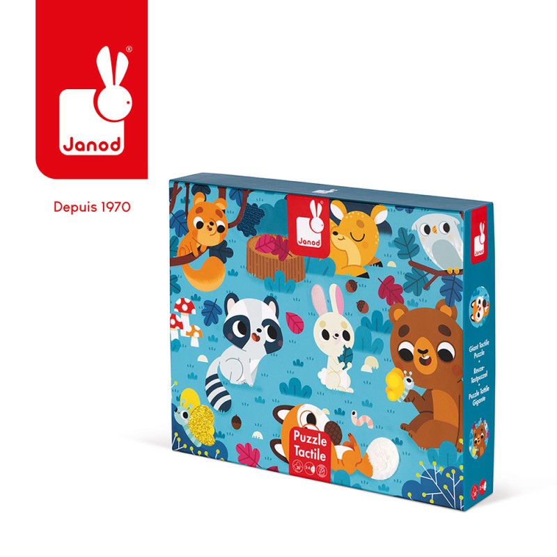 Puzzle sensoryczne 20 elementów Leśne zwierzęta Janod