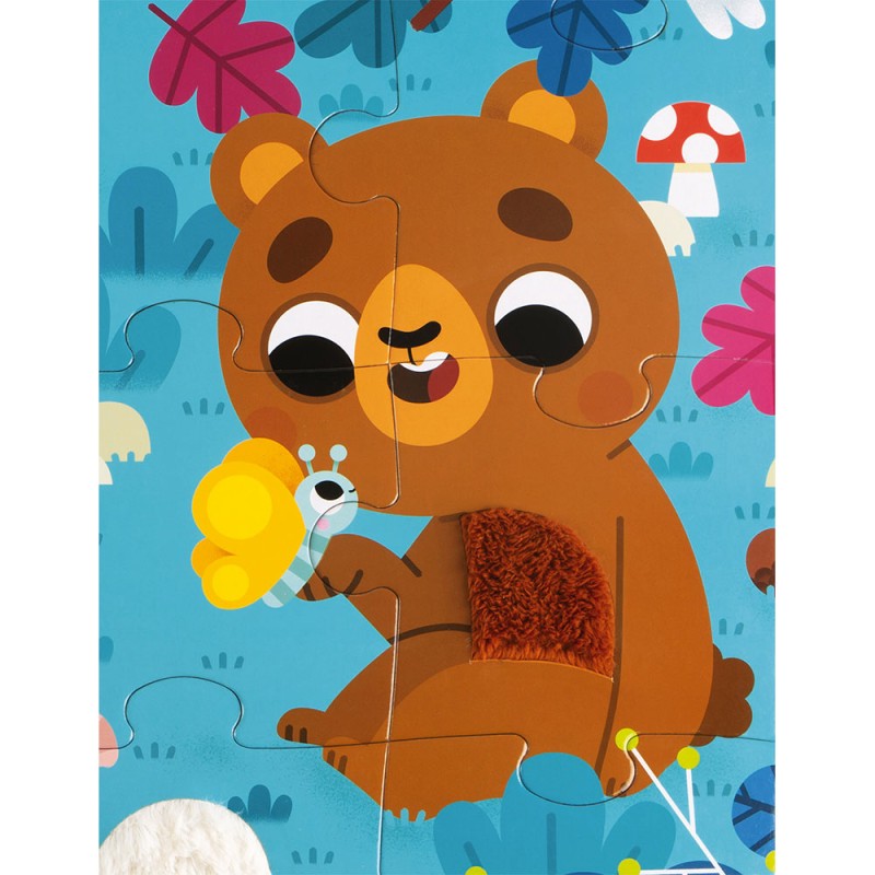 Puzzle sensoryczne 20 elementów Leśne zwierzęta Janod