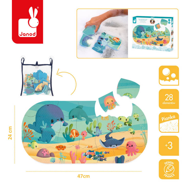 Puzzle do kąpieli Ocean 28 elementów 3+ Janod