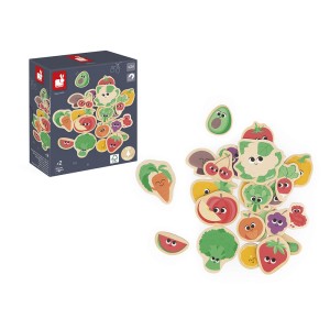 Magnesy drewniane Owoce i warzywa 24 szt. 2+ Janod