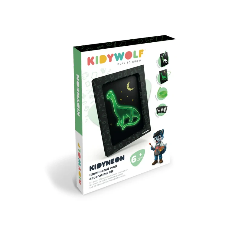 Zestaw do tworzenia świecącej dekoracji KIDYNEON Dinozaury Kidywolf