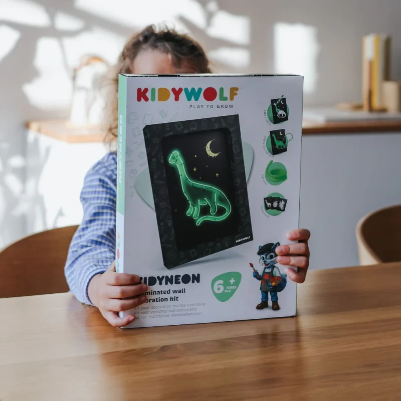 Zestaw do tworzenia świecącej dekoracji KIDYNEON Dinozaury Kidywolf