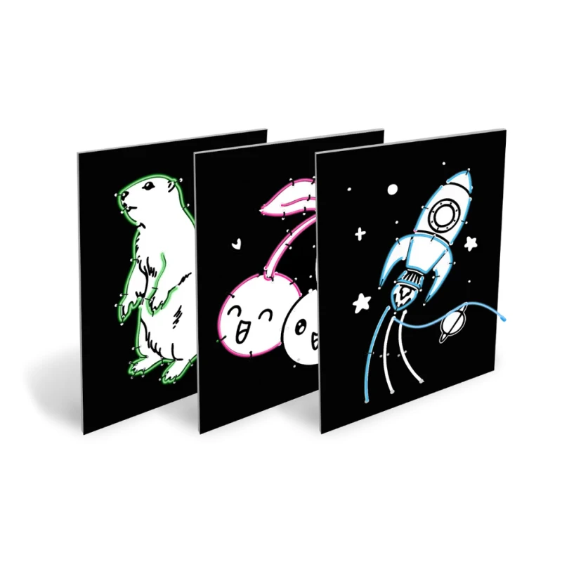 Zestaw do tworzenia świecącej dekoracji KIDYNEON Pack Kidywolf