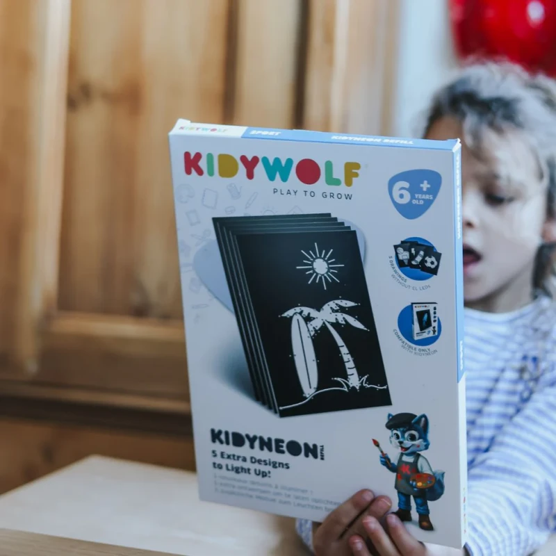 Wkłady do tworzenia świecącej dekoracji ściennej KIDYNEON Sport Kidywolf