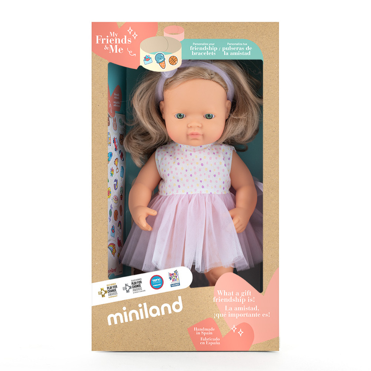 Lalka dziewczynka Europejka 38 cm Ciemny Blond Miniland My Friends & Me