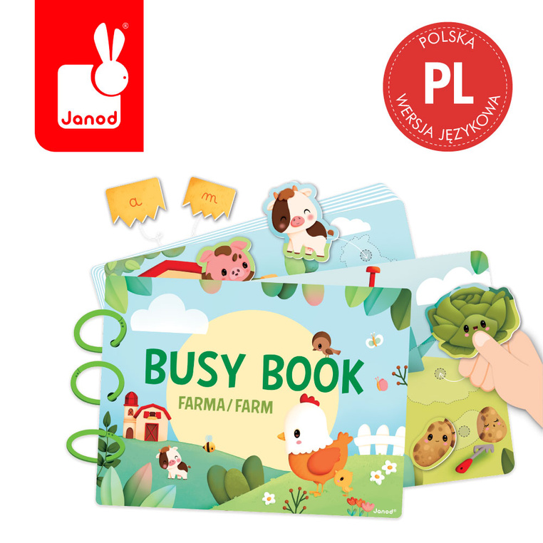 Książeczka z zadaniami Busy Book Farma 3+ Janod