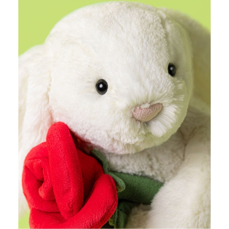 Wesoły Króliczek z Różą 31 cm Jellycat