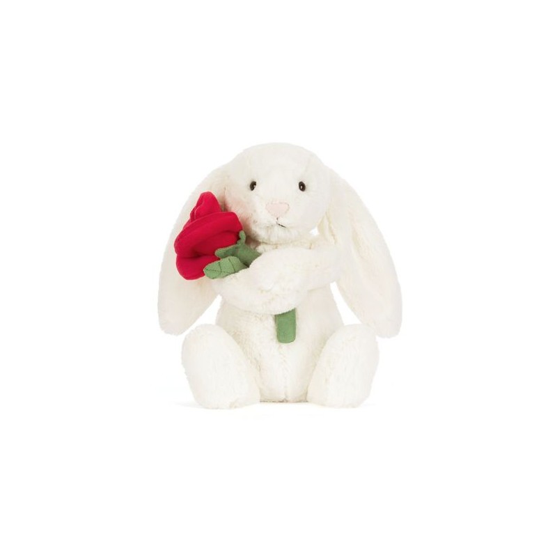 Wesoły Króliczek z Różą 31 cm Jellycat