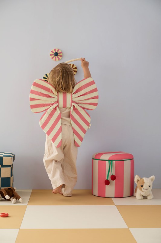 Pufa cylindryczna ze schowkiem różowa Kid's Concept