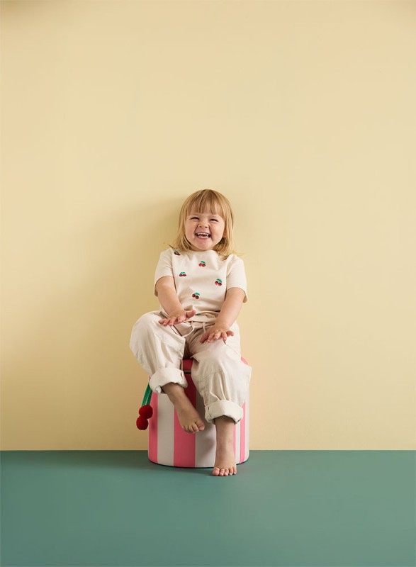 Pufa cylindryczna ze schowkiem różowa Kid's Concept