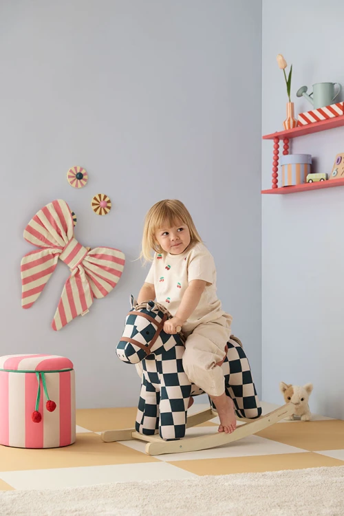 Kid's Concept - pufa cylindryczna ze schowkiem, różowa