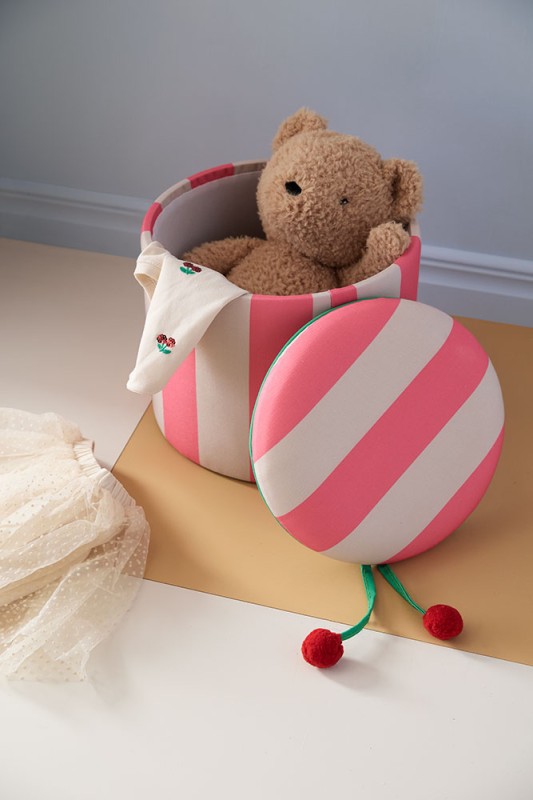 Pufa cylindryczna ze schowkiem różowa Kid's Concept