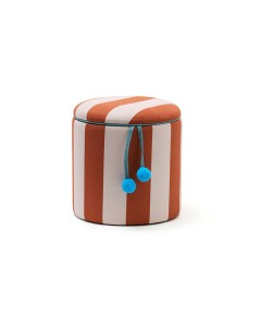 Pufa cylindryczna ze schowkiem brązowy Kid's Concept