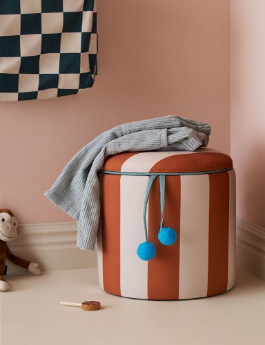 Kid's Concept - pufa cylindryczna ze schowkiem, brązowy