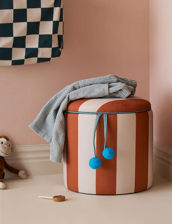 Kid's Concept - pufa cylindryczna ze schowkiem, brązowy