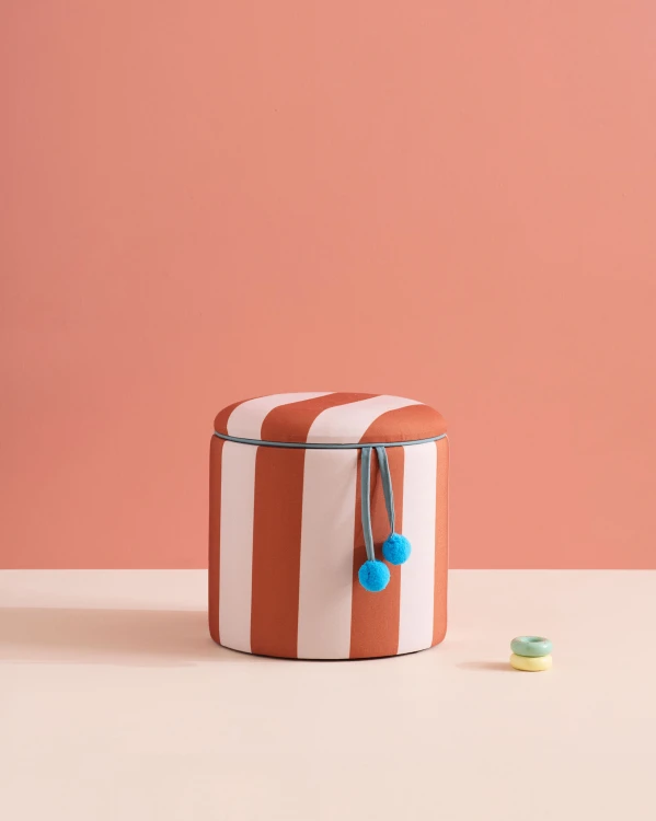 Kid's Concept - pufa cylindryczna ze schowkiem, brązowy