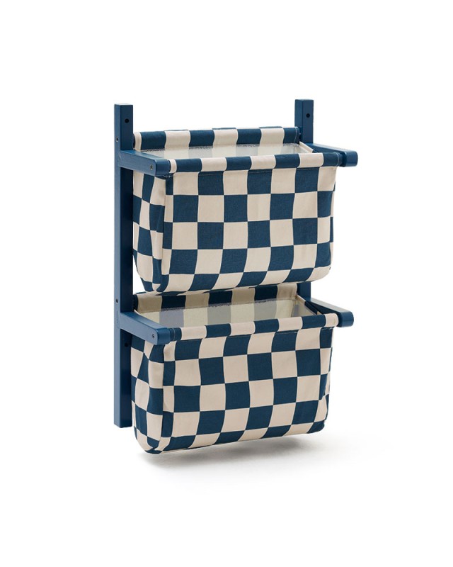 Półka ścienna materiałowa w szachownicę circus check teal Kid's Concept
