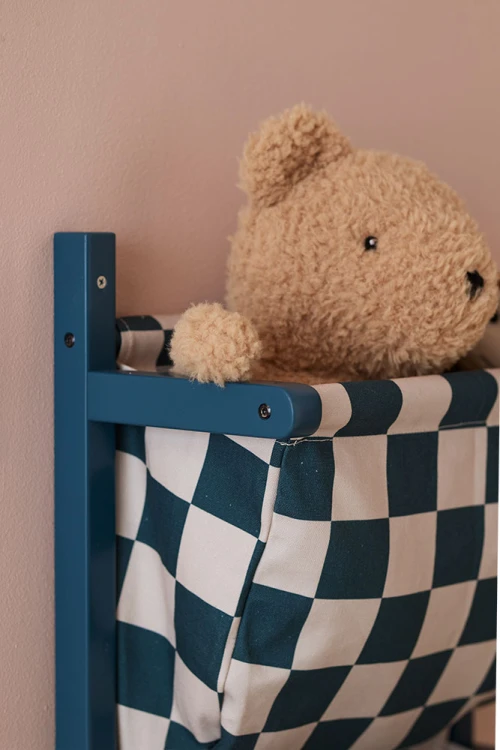 Kid's Concept - Półka ścienna materiałowa w szachownicę circus, check teal