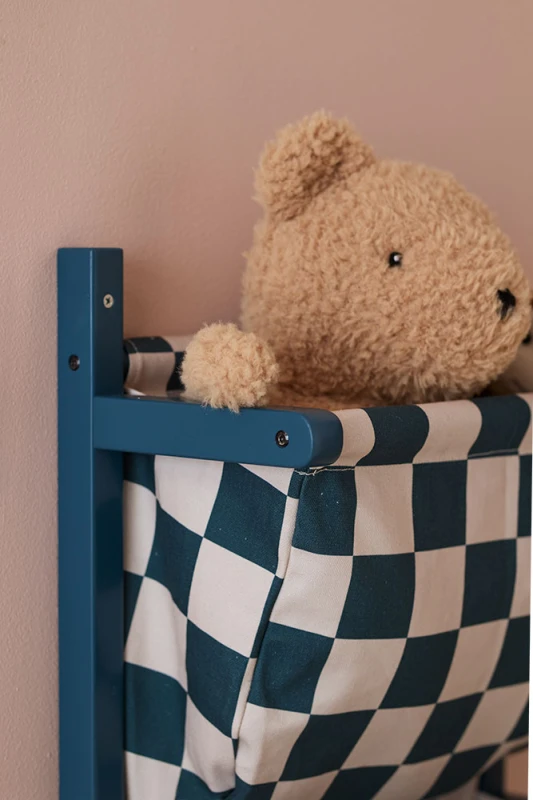Półka ścienna materiałowa w szachownicę circus check teal Kid's Concept