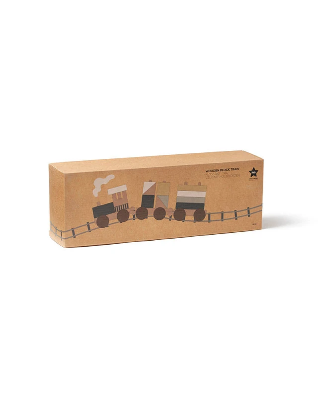 Pociąg z klockami do ciągnięcia natural Kid's Concept