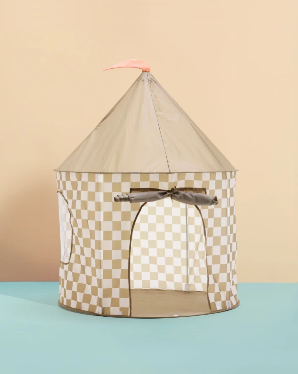 Kid's Concept - Namiot do zabawy w kratę, khaki