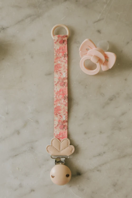Elodie Details - smoczek silikonowy Binky Bow - 0-6 m, misty pink
