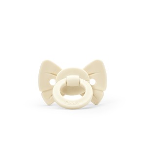 Smoczek silikonowy Binky Bow - 0-6m Oat white Elodie Details