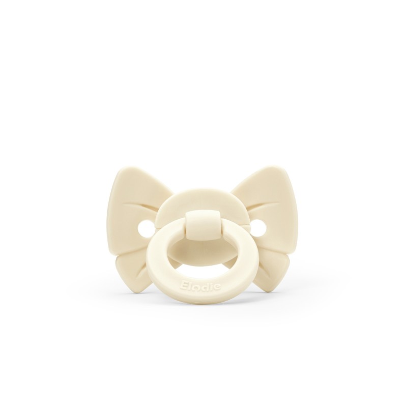 Smoczek silikonowy Binky Bow - 0-6m Oat white Elodie Details