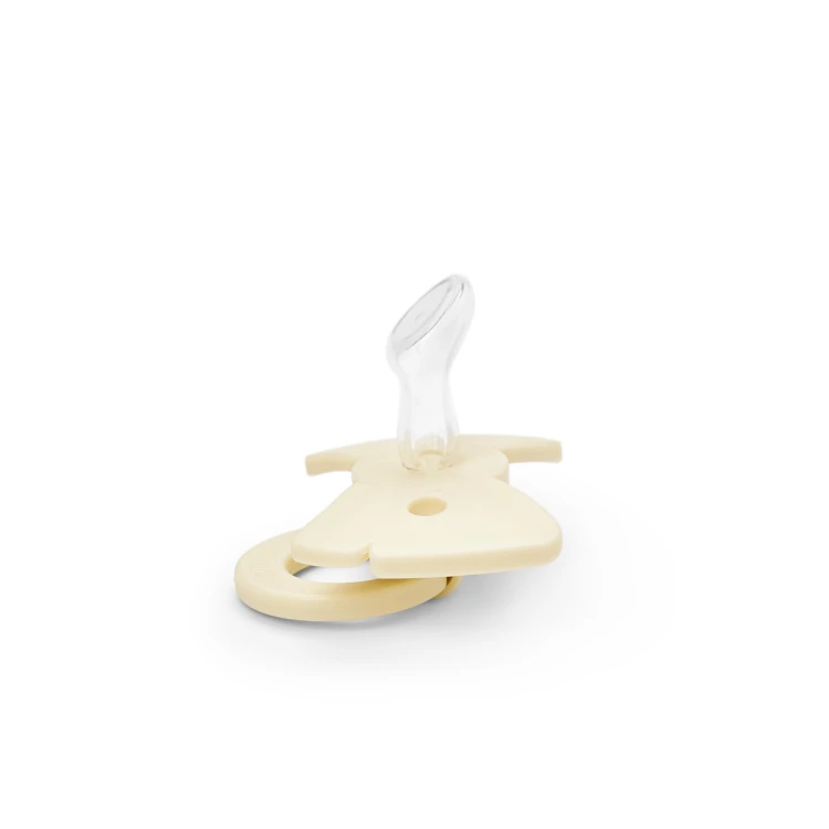 Elodie Details - smoczek silikonowy Binky Bow - 0-6m, oat white